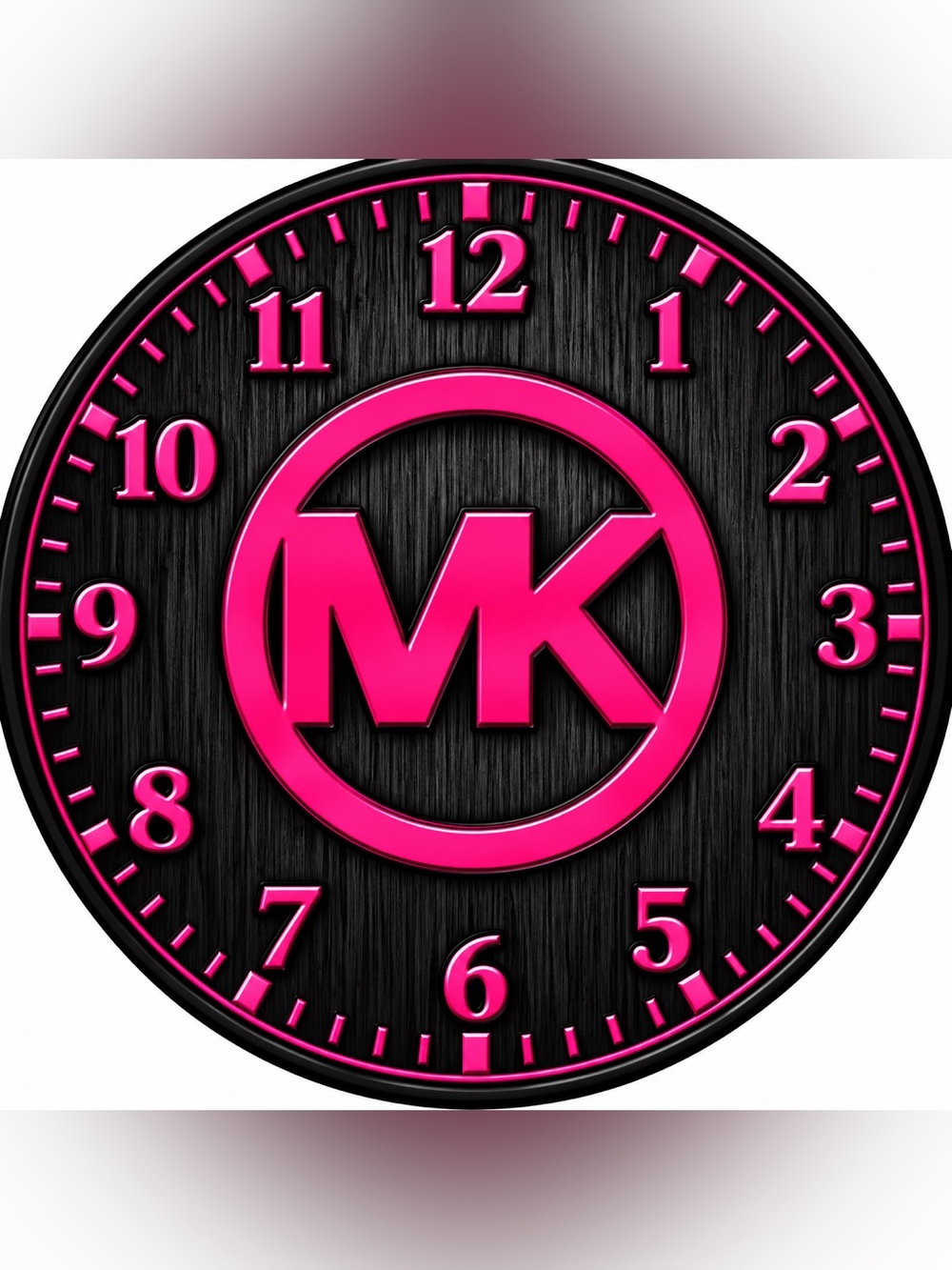 Michael Kors Round 9”Wall Clock in Hot Pink and Black
